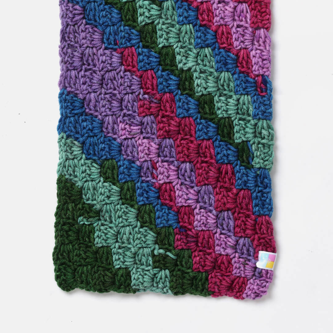 Corner to Corner Multi-Shaded Crochet Scarf - 10611
