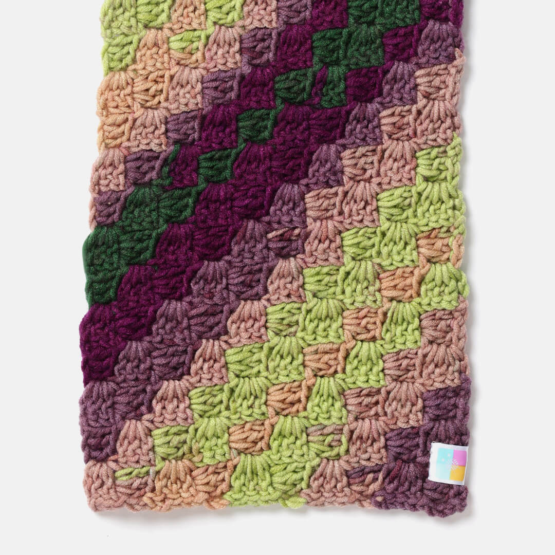 Corner to Corner Multi-Shaded Crochet Scarf - 10612