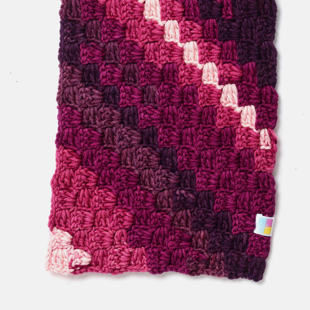 Corner to Corner Multi-Shaded Crochet Scarf - 10613