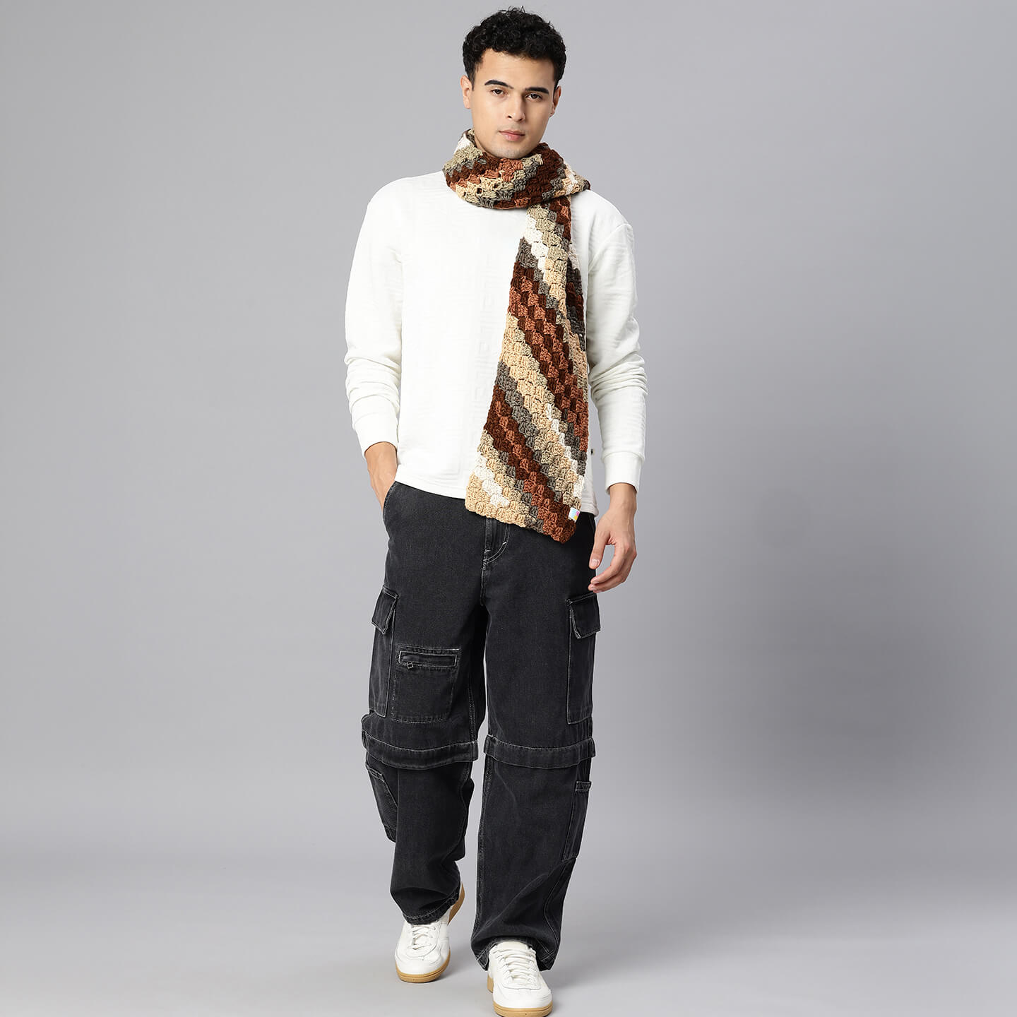 Corner to Corner Multi-Shaded Crochet Scarf - 10615