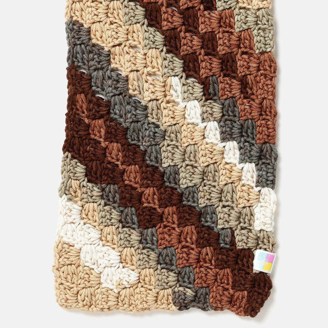 Corner to Corner Multi-Shaded Crochet Scarf - 10615