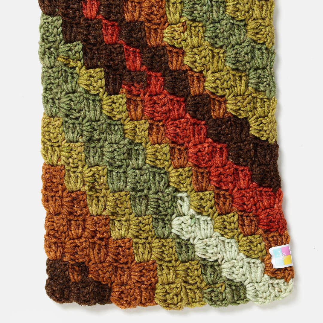 Corner to Corner Multi-Shaded Crochet Scarf - 10616