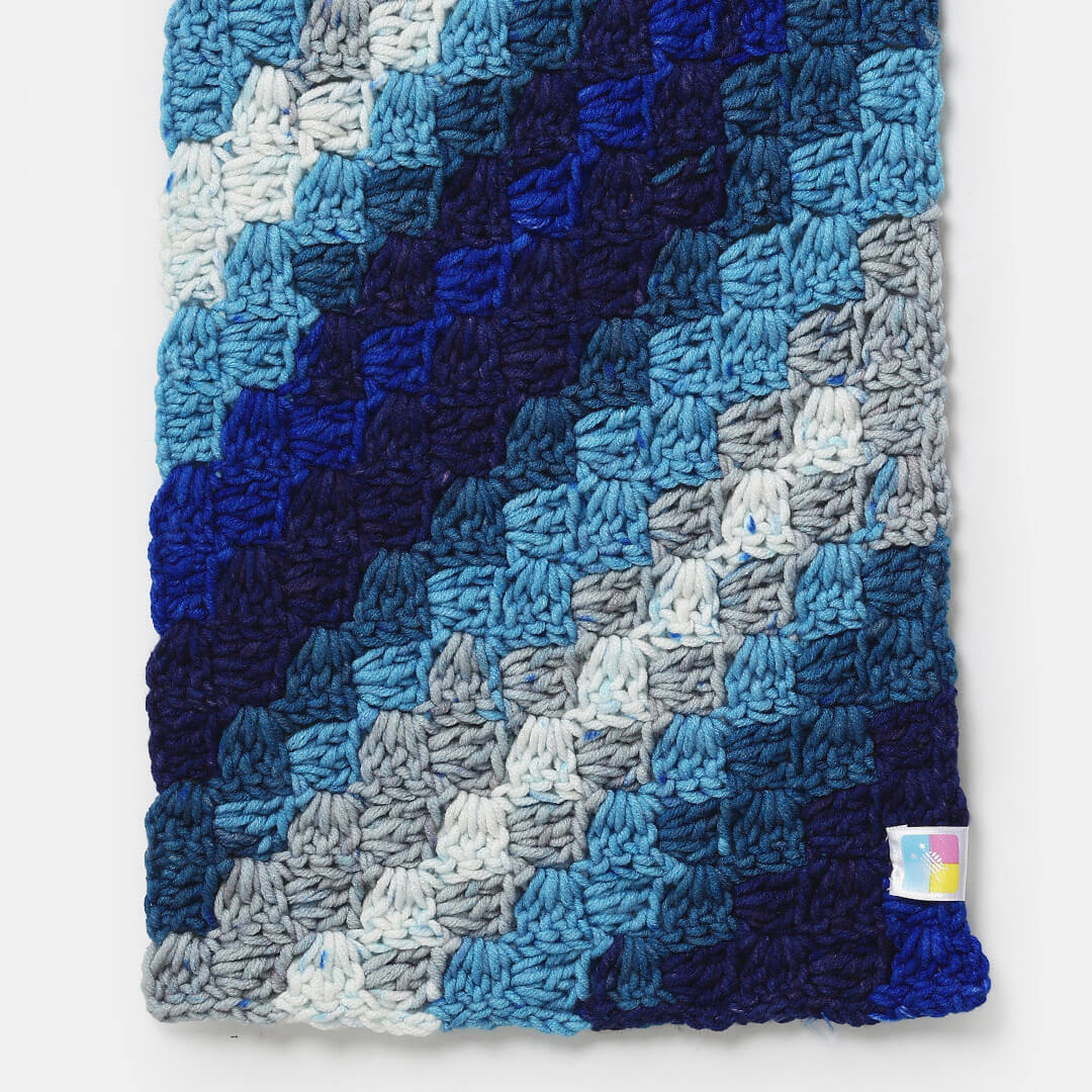 Corner to Corner Multi-Shaded Crochet Scarf - 10617
