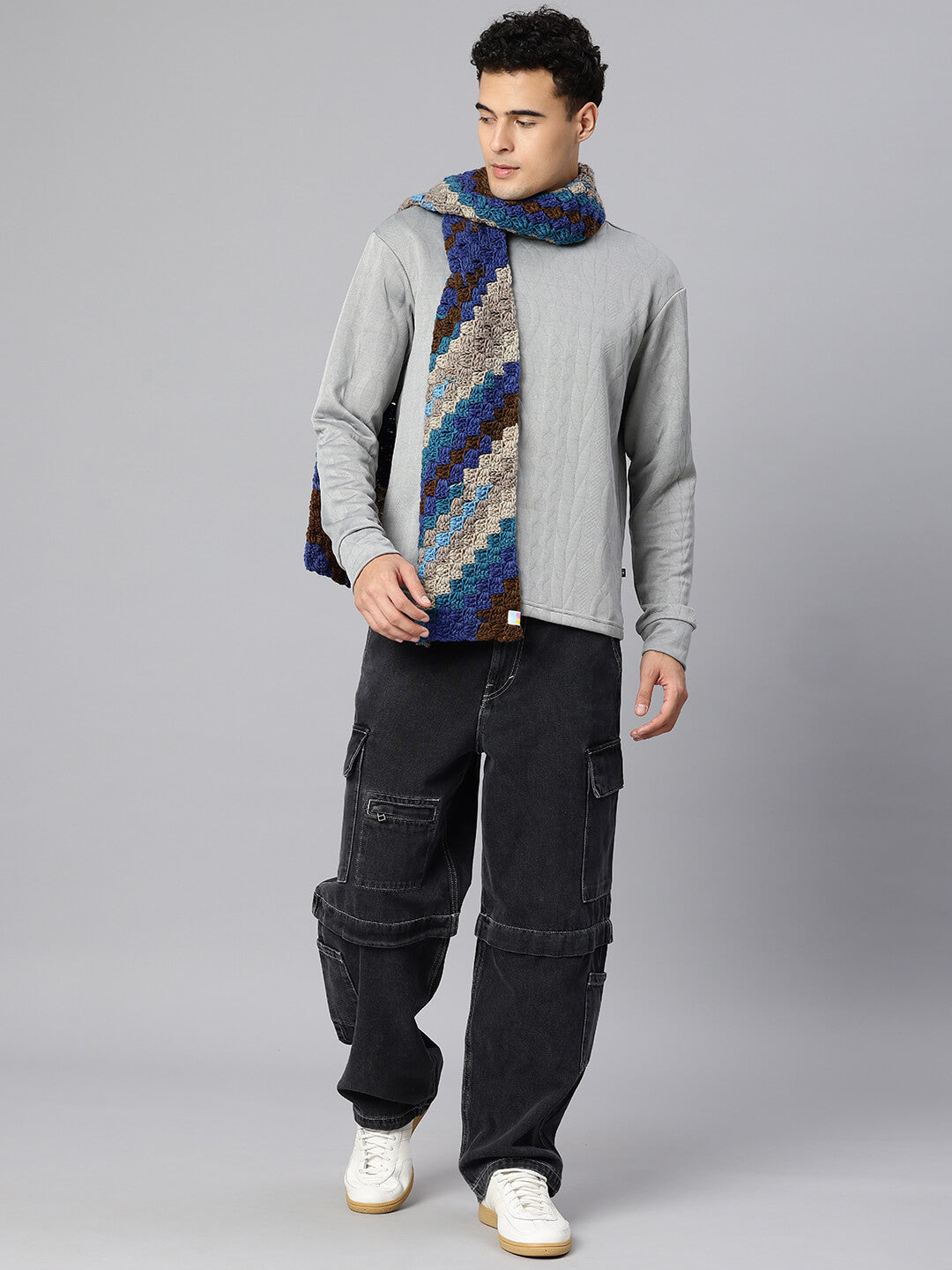 Corner to Corner Multi-Shaded Crochet Scarf - 10618