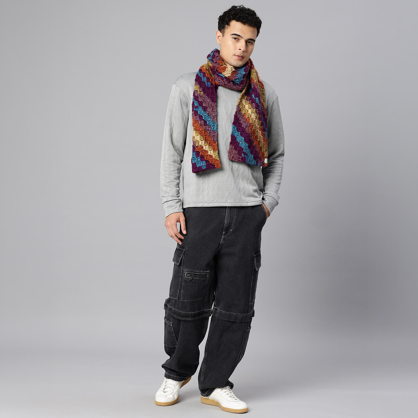 Corner to Corner Multi-Shaded Crochet Scarf - 10619