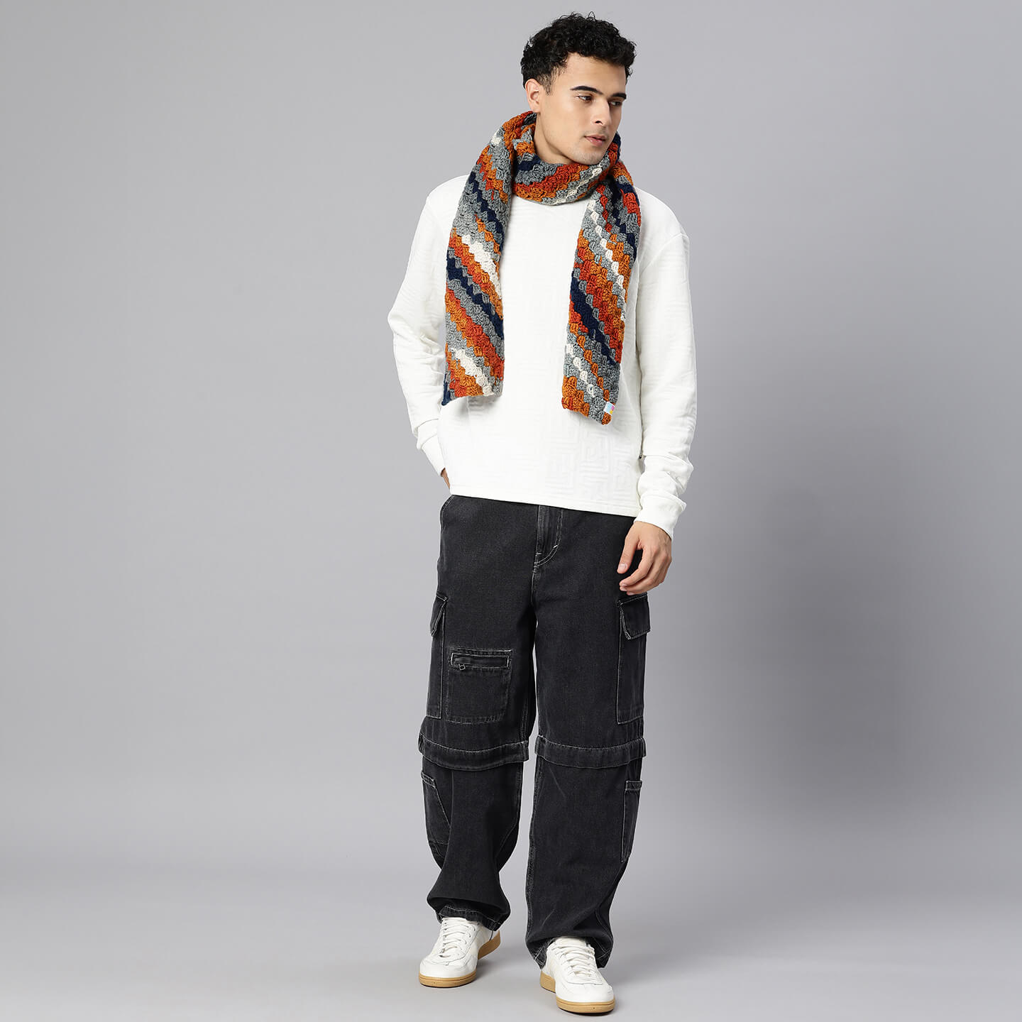 Corner to Corner Multi-Shaded Crochet Scarf - 10620