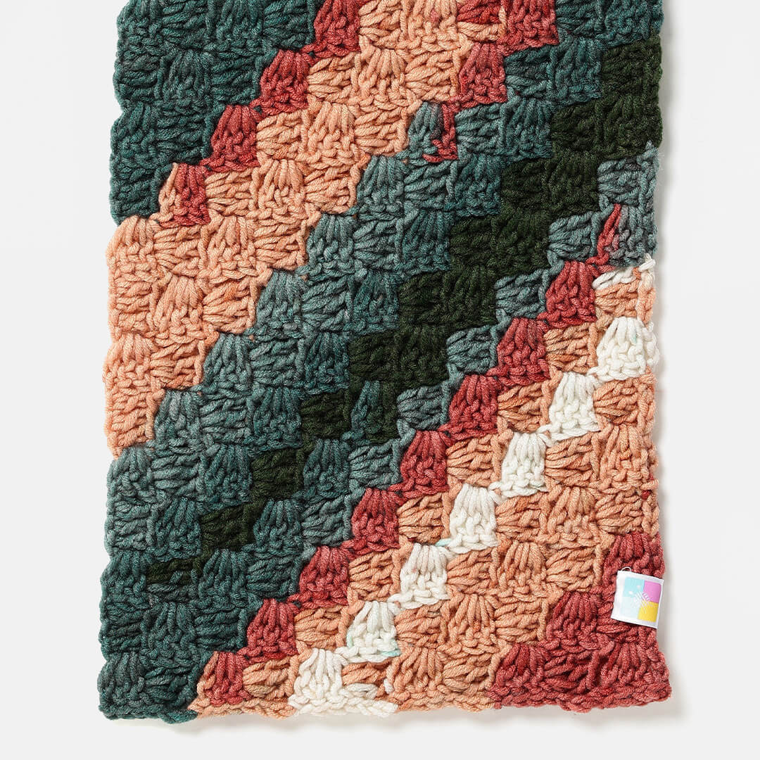 Corner to Corner Multi-Shaded Crochet Scarf - 10621