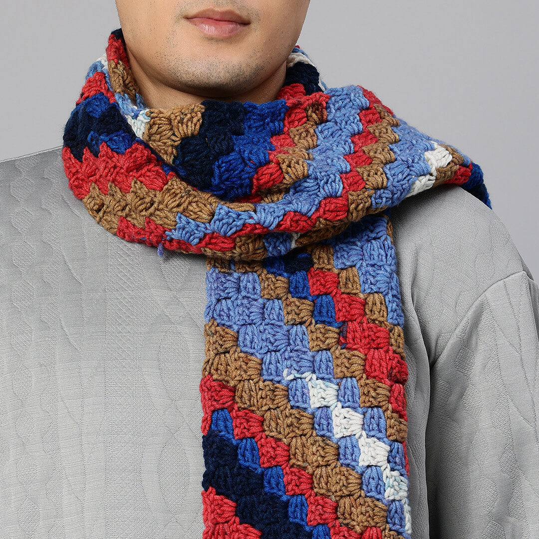 Corner to Corner Multi-Shaded Crochet Scarf - 10622