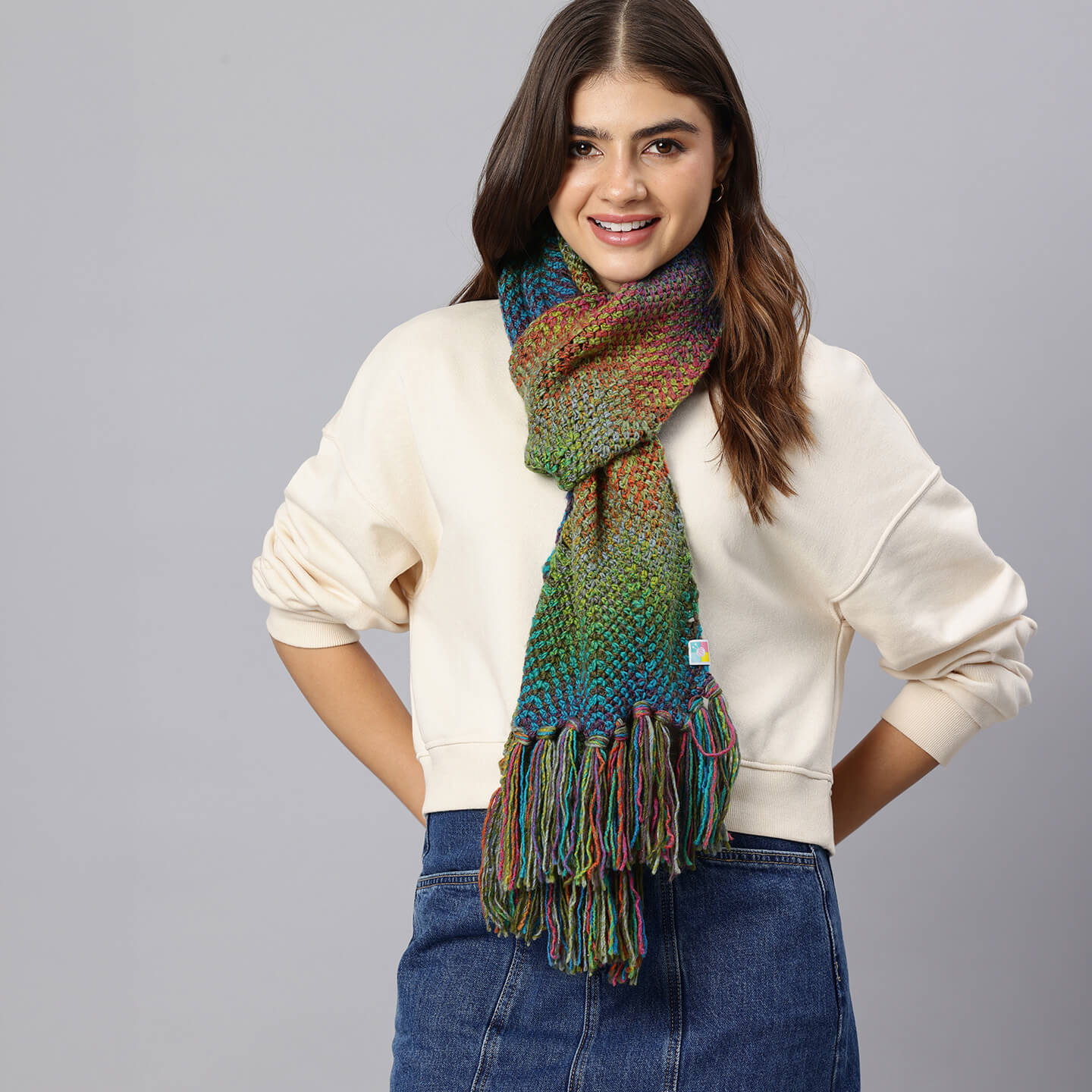 Handmade Crochet Zig Zag Scarf - 10624