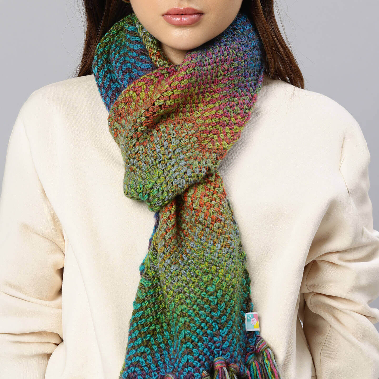 Handmade Crochet Zig Zag Scarf - 10624