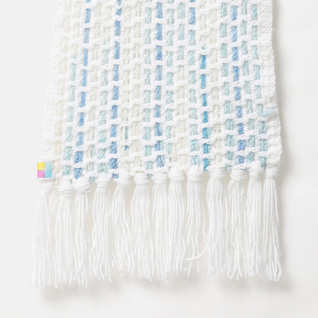 Handmade Crochet Net And Lace Scarf With Tassels - 10636