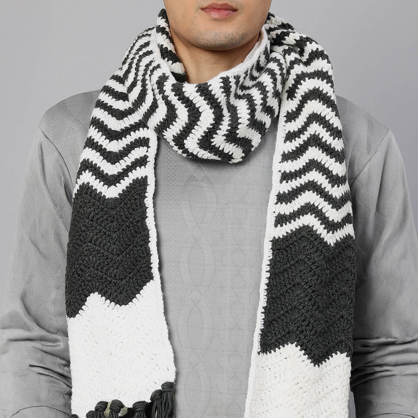Handmade Crochet Zig Zag Scarf - 10640
