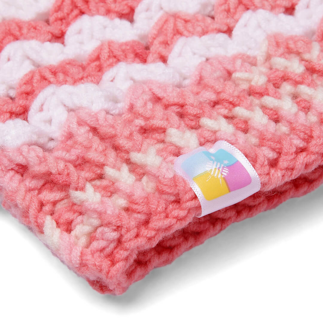 Handmade Crochet Beanie With Pompom - Multi Color 10647