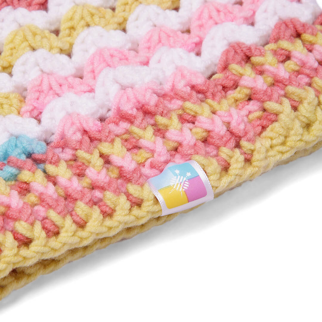 Handmade Crochet Beanie With Pompom - Multi Color 10648