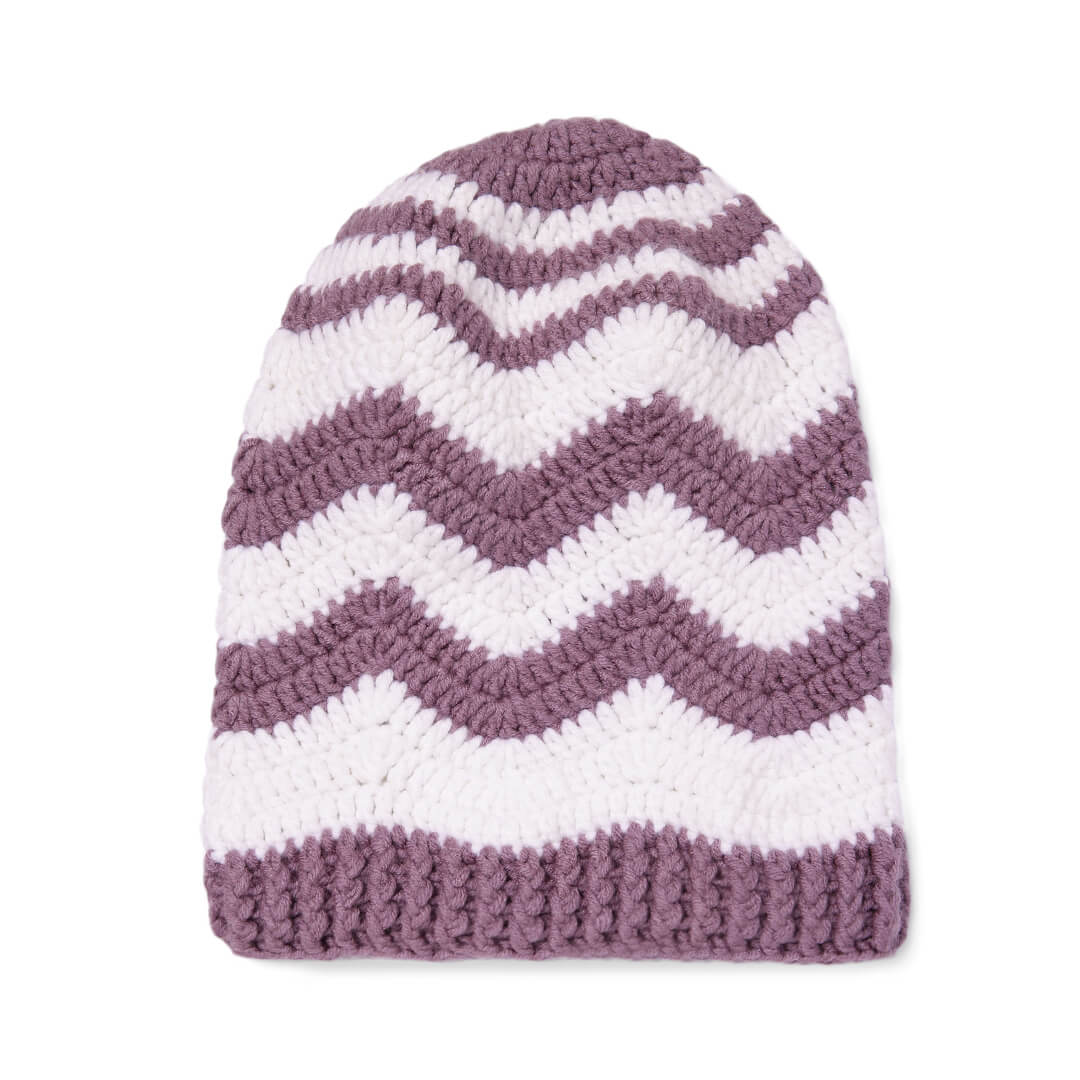 Handmade Crochet Zig zag Beanie - Purple Haze 10656