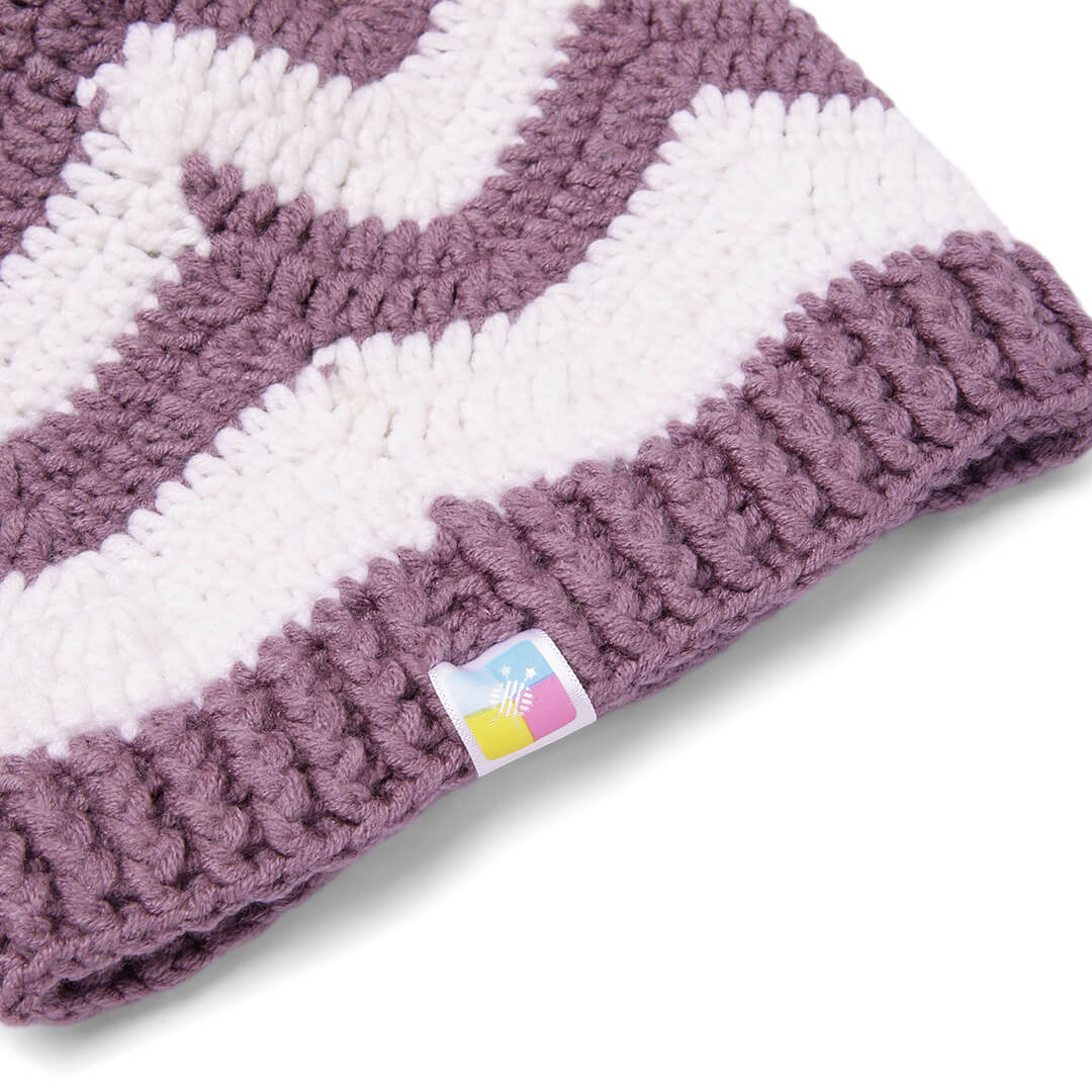 Handmade Crochet Zig zag Beanie - Purple Haze 10656