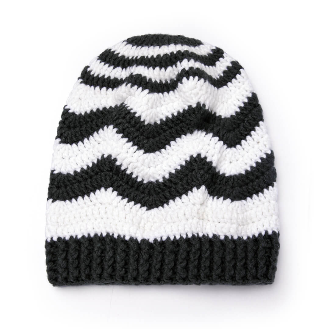 Handmade Crochet Zig zag Beanie - Charcoal Grey 10658