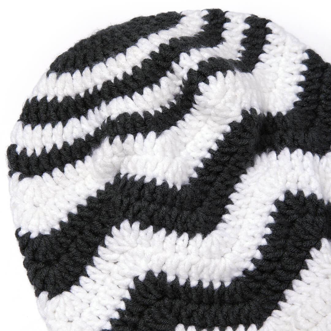 Handmade Crochet Zig zag Beanie - Charcoal Grey 10658