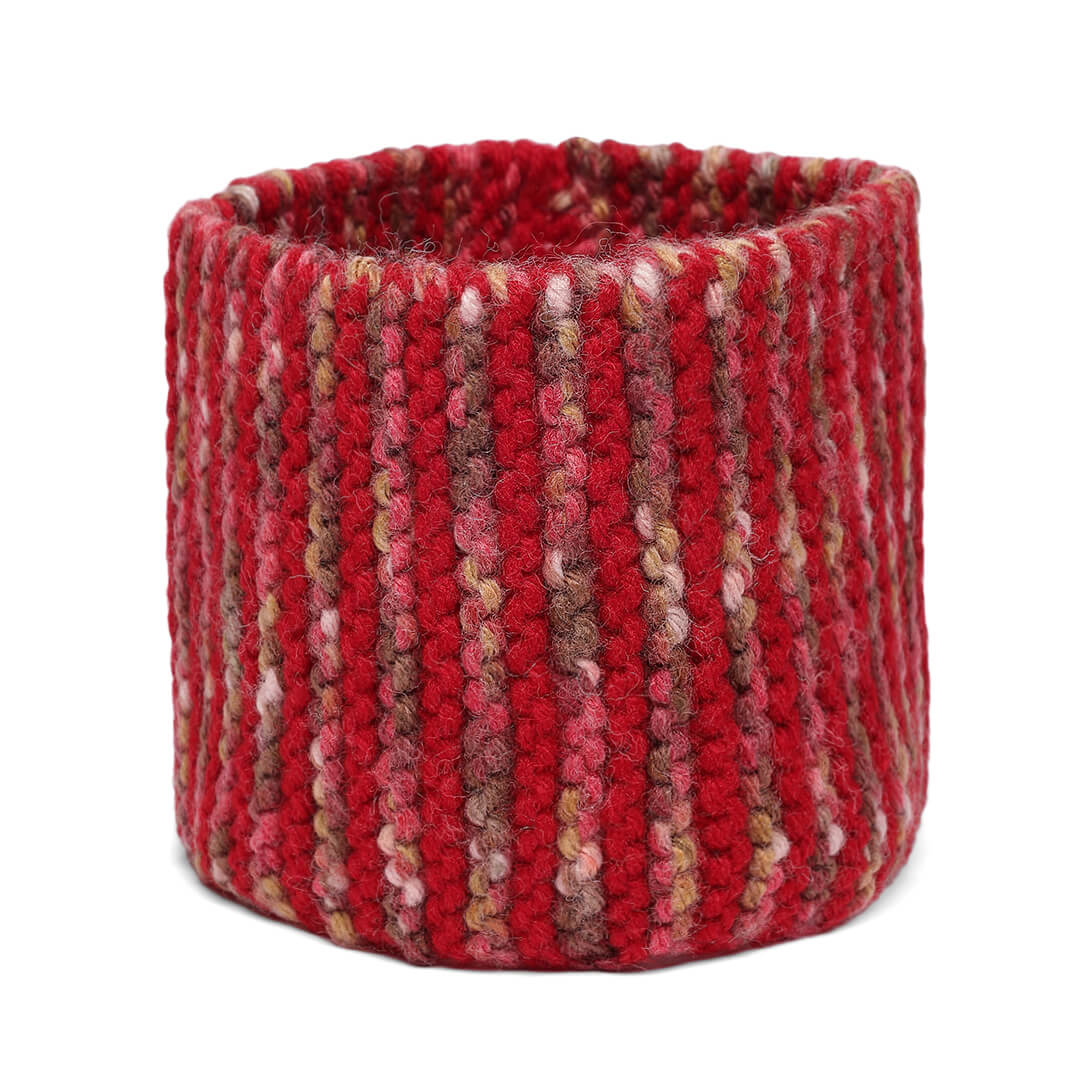 Hand Knitted Woolen Headband - Red 10659