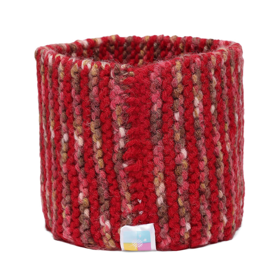 Hand Knitted Woolen Headband - Red 10659