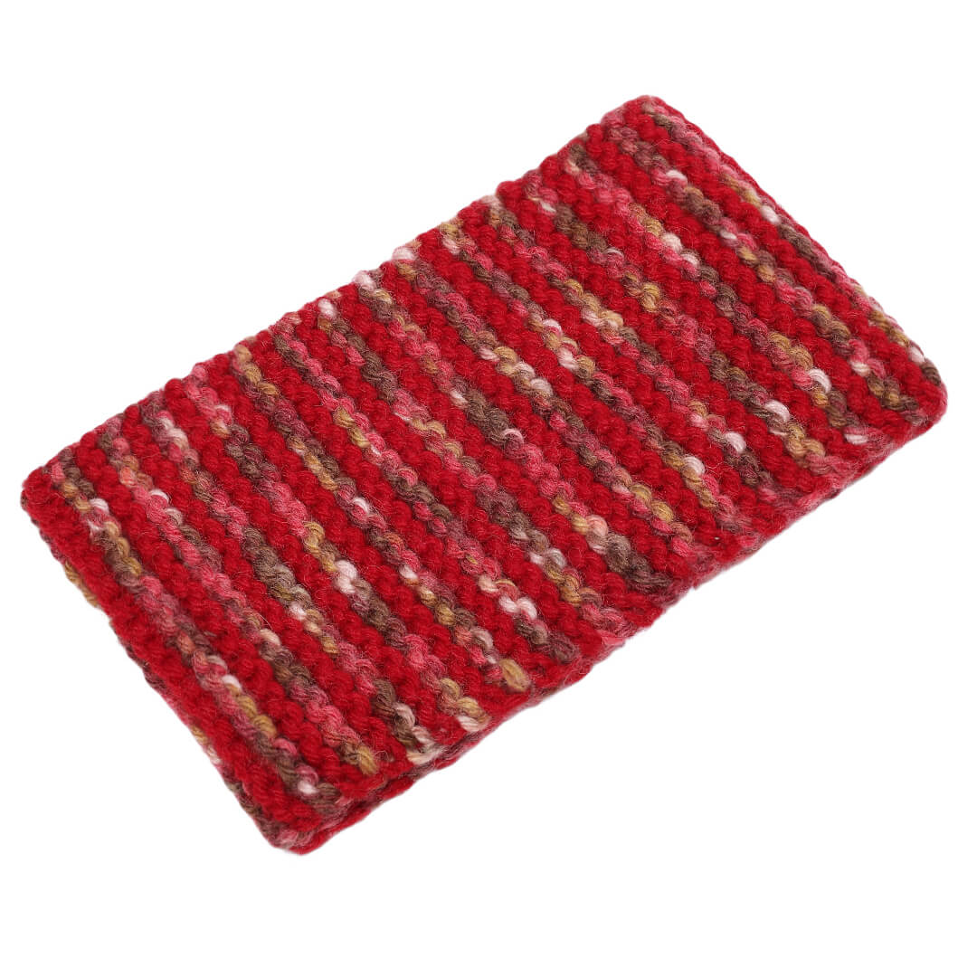 Hand Knitted Woolen Headband - Red 10659