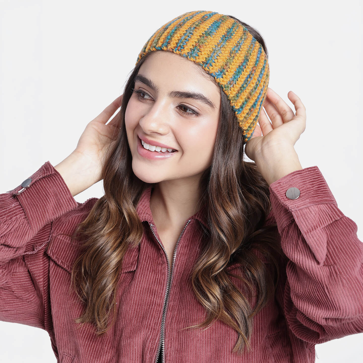 Hand Knitted Woolen Headband - Yellow 10660
