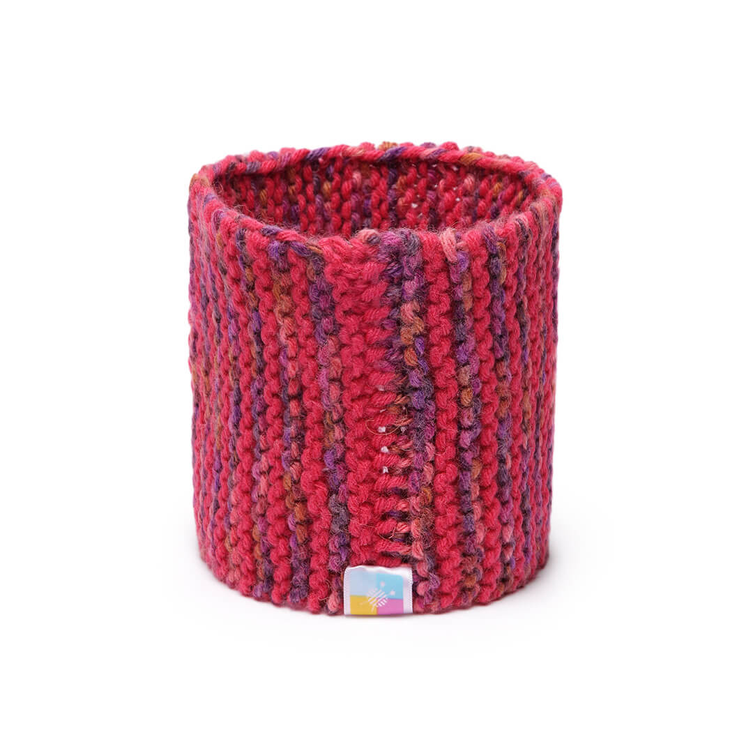Hand Knitted Woolen Headband - Fuchsia 10663