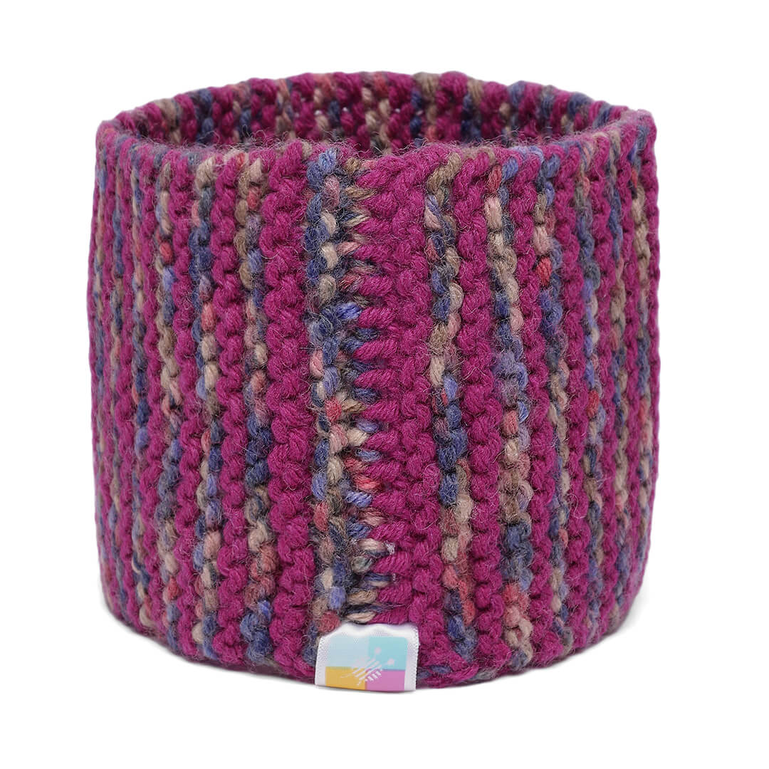 Hand Knitted Woolen Headband - Magenta 10664