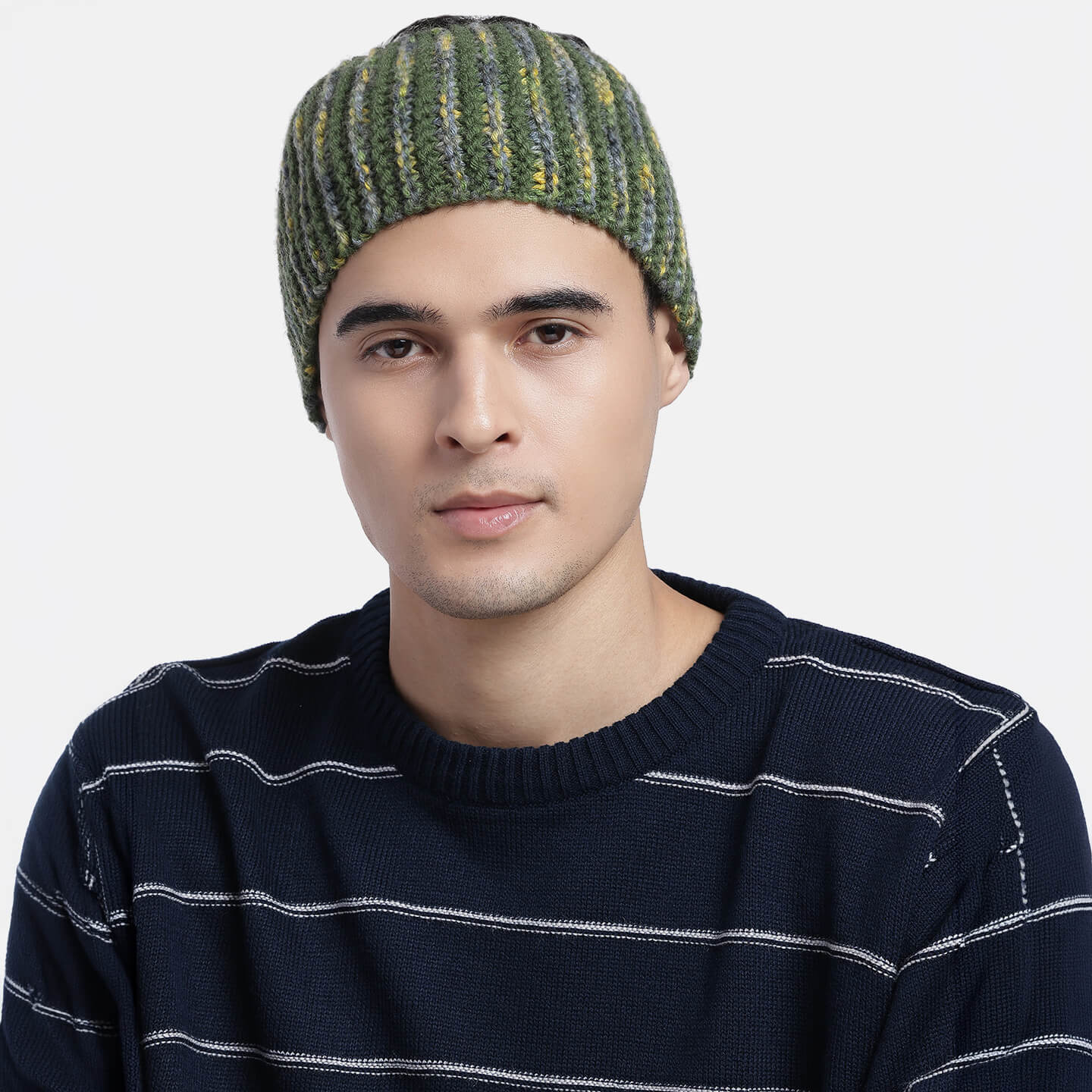Hand Knitted Woolen Headband - Khaki 10665