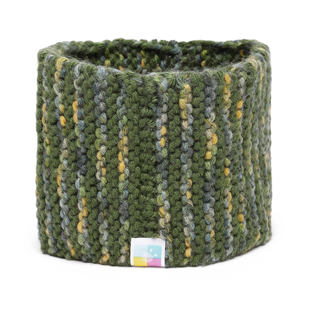 Hand Knitted Woolen Headband - Khaki 10665