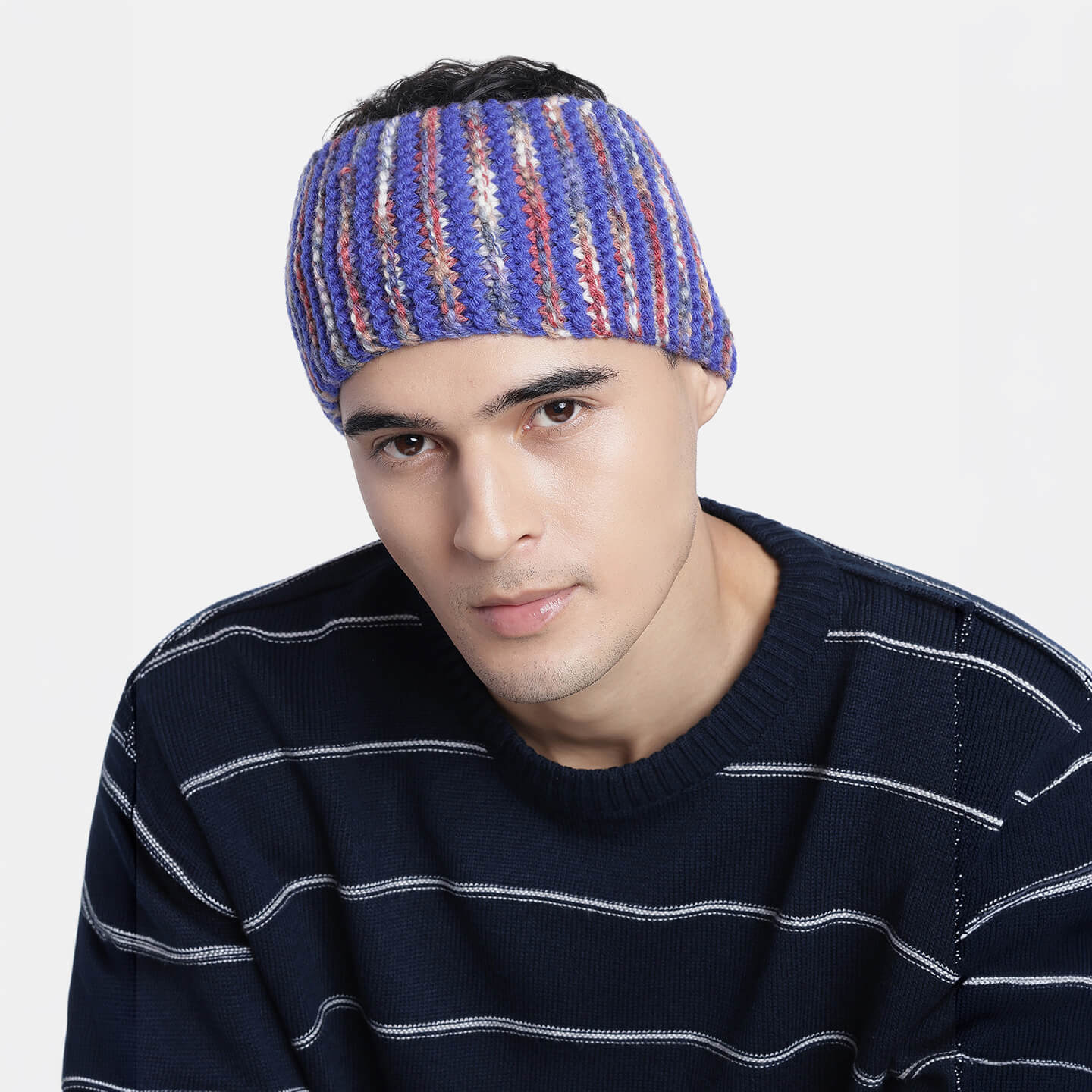 Hand Knitted Woolen Headband - Royal Blue 10666
