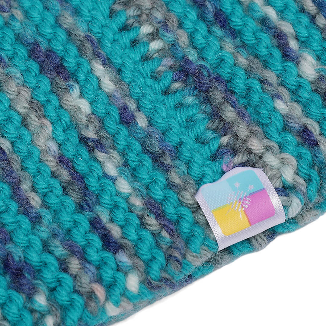 Hand Knitted Woolen Headband - Teal 10668