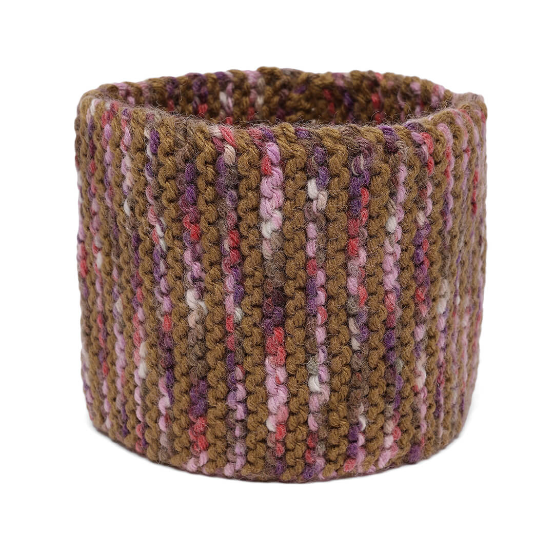 Hand Knitted Woolen Headband - Brown 10669