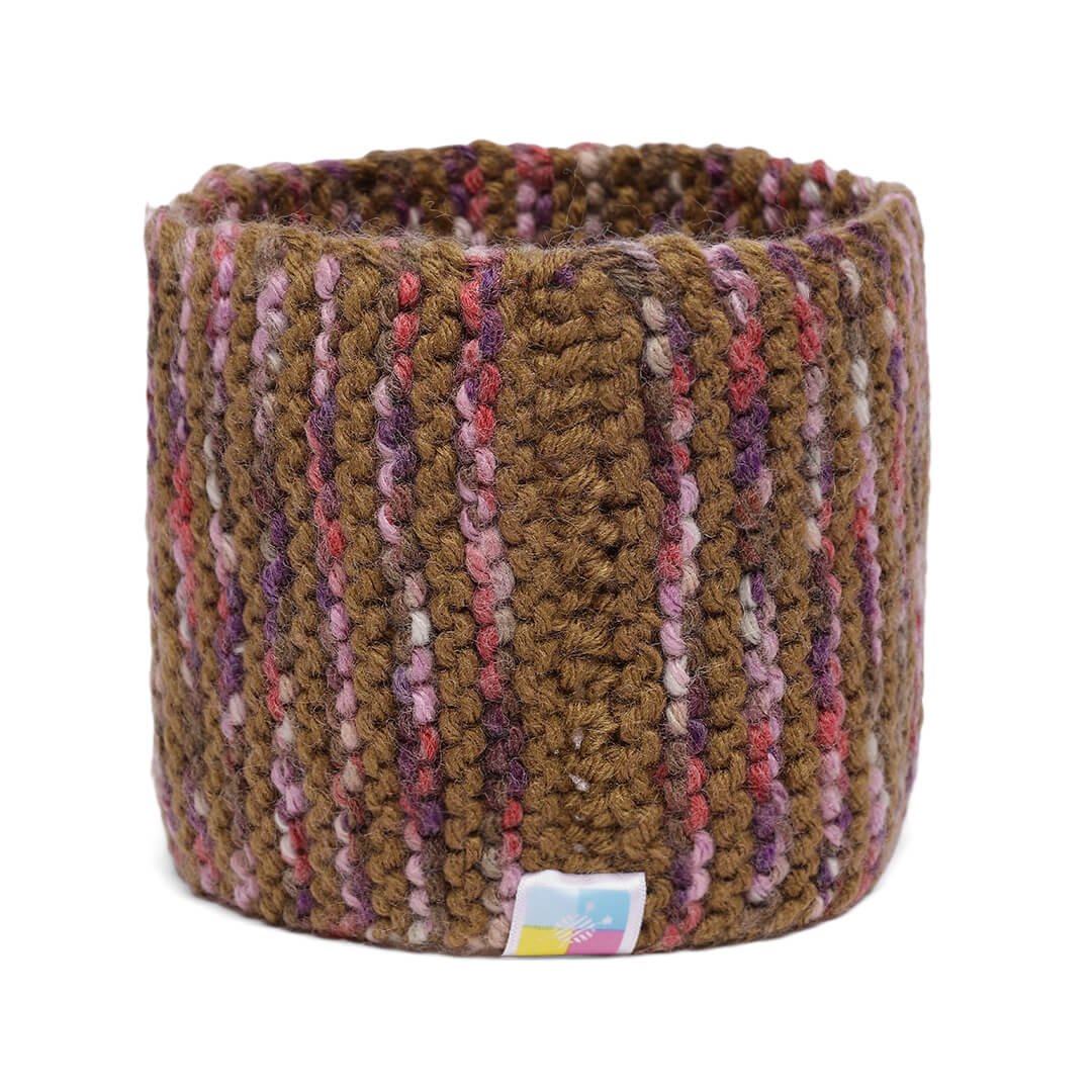 Hand Knitted Woolen Headband - Brown 10669