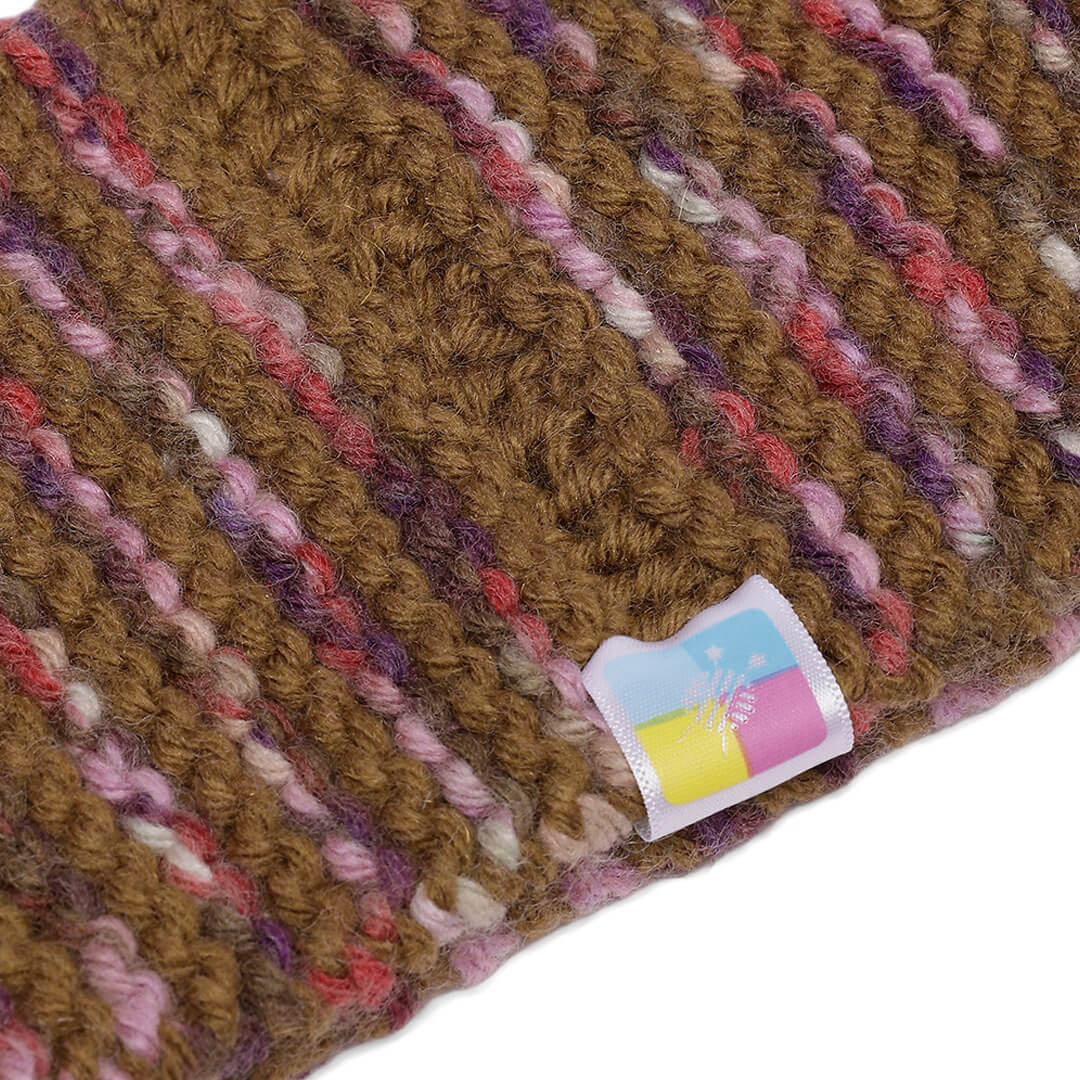 Hand Knitted Woolen Headband - Brown 10669