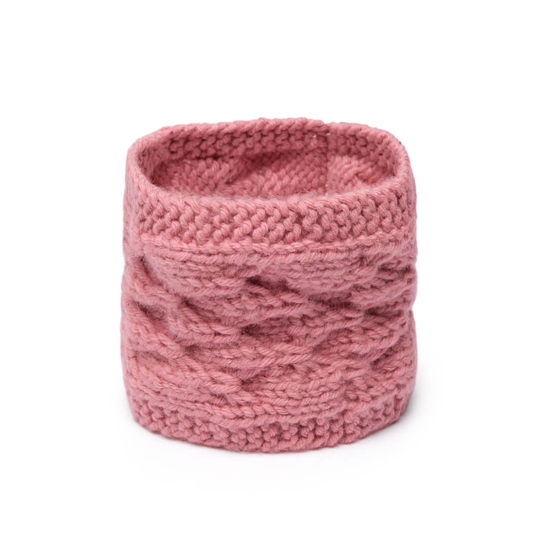 Hand Knitted Woolen Designer Headband - Pink 10671