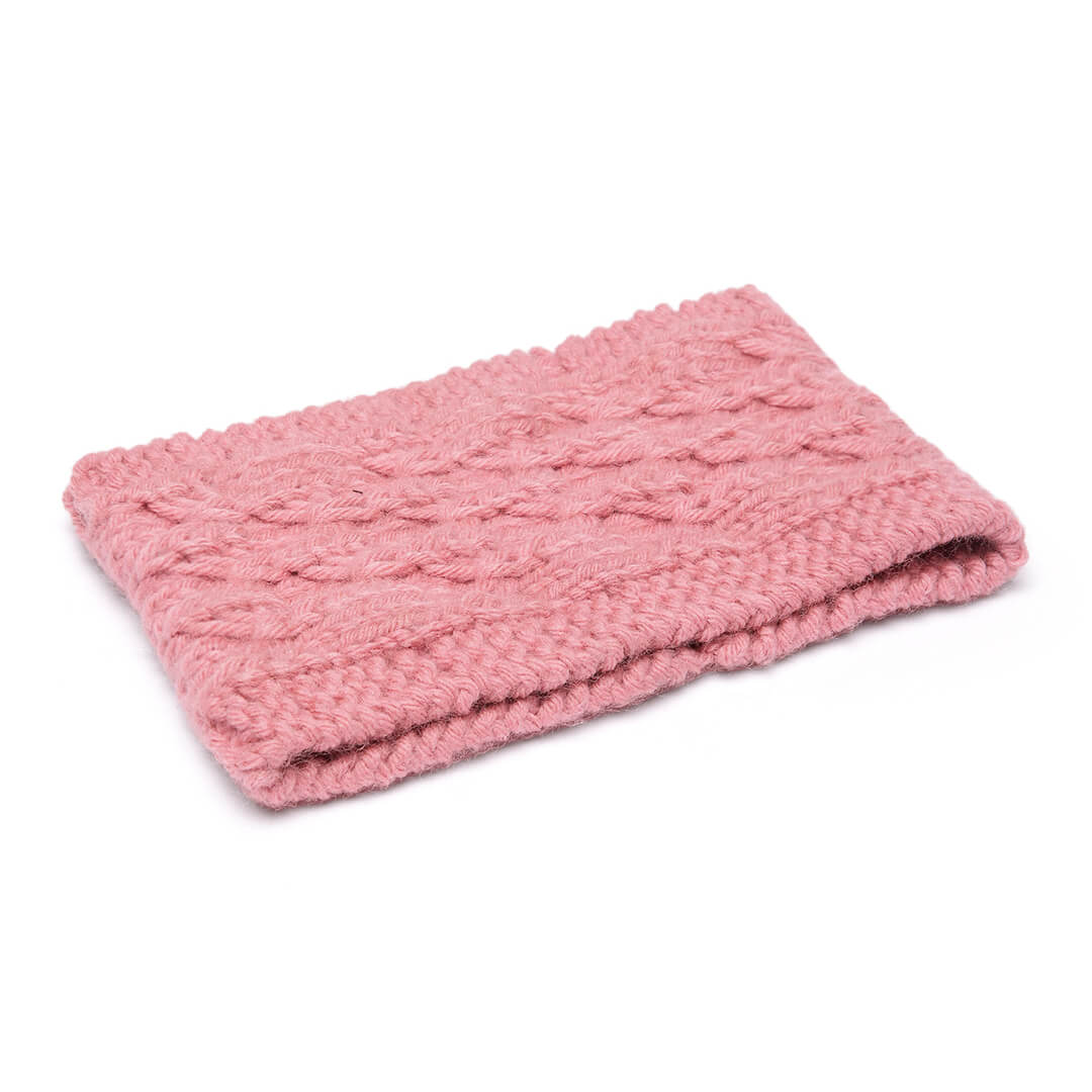 Hand Knitted Woolen Designer Headband - Pink 10671