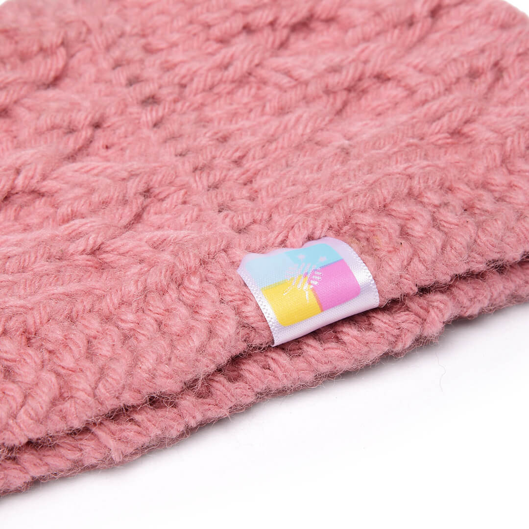 Hand Knitted Woolen Designer Headband - Pink 10671