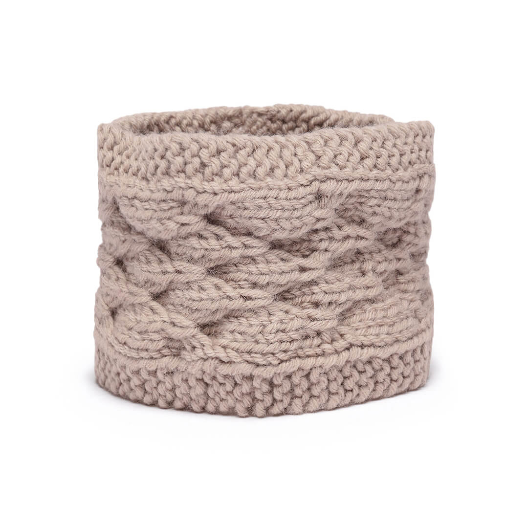 Hand Knitted Woolen Designer Headband - Beige 10672