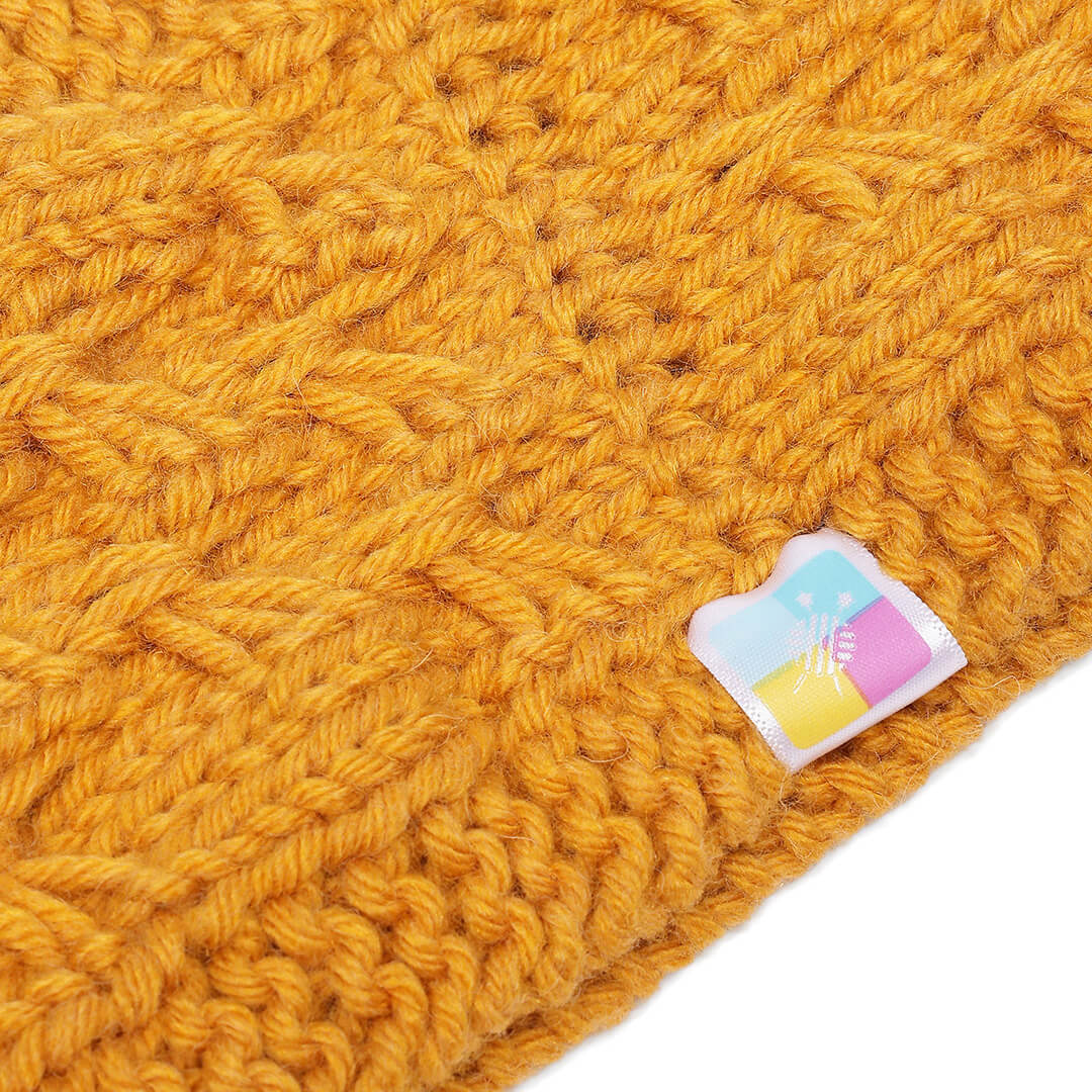 Hand Knitted Woolen Designer Headband - Yellow 10673