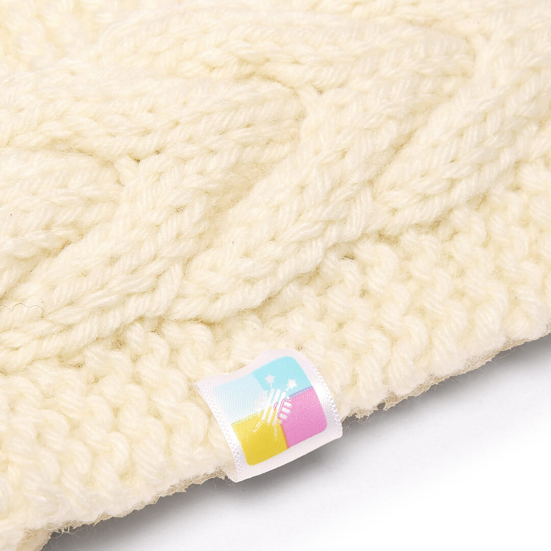 Hand Knitted Woolen Designer Headband - Off White 10675