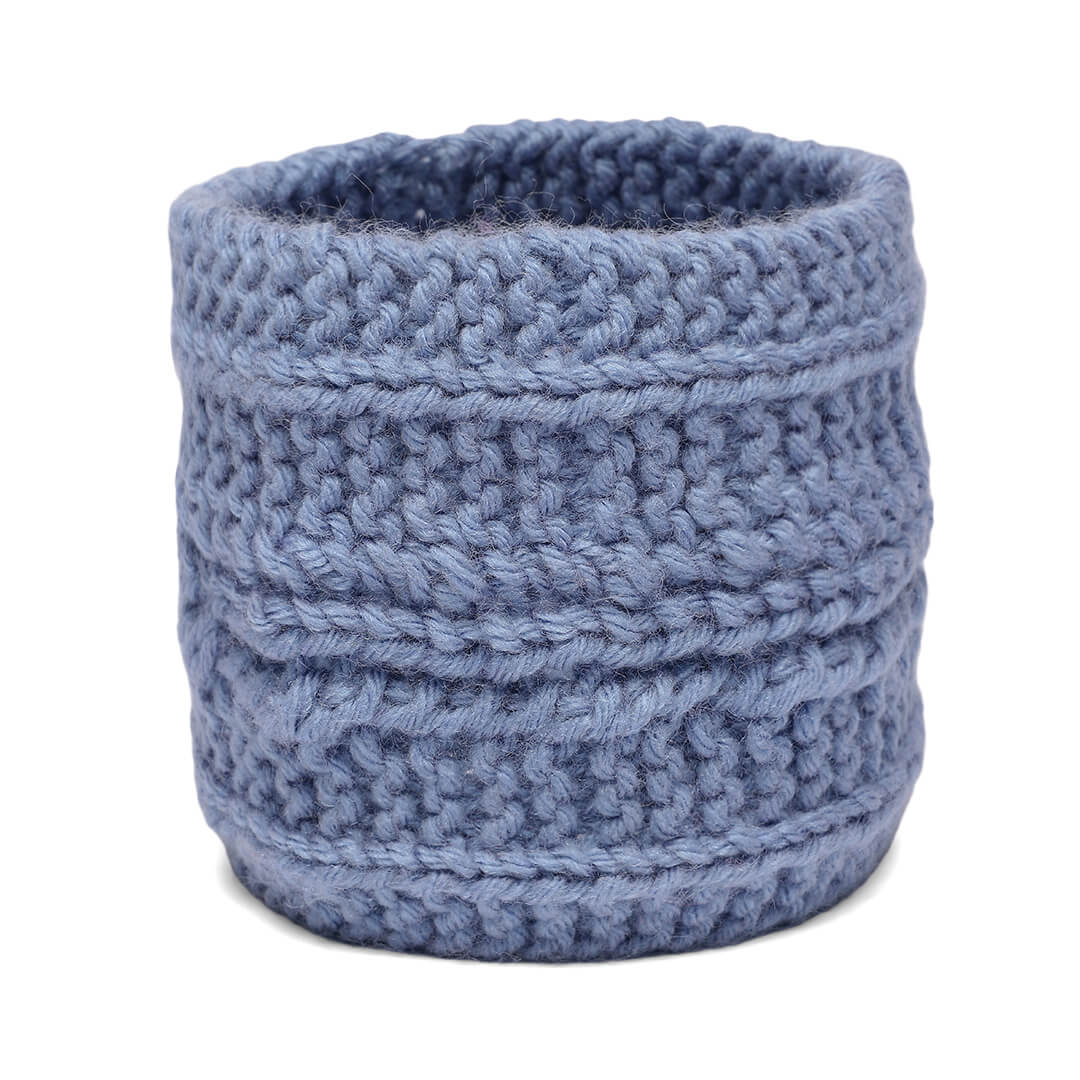 Hand Knitted Woolen Designer Headband - Faded Blue 10678