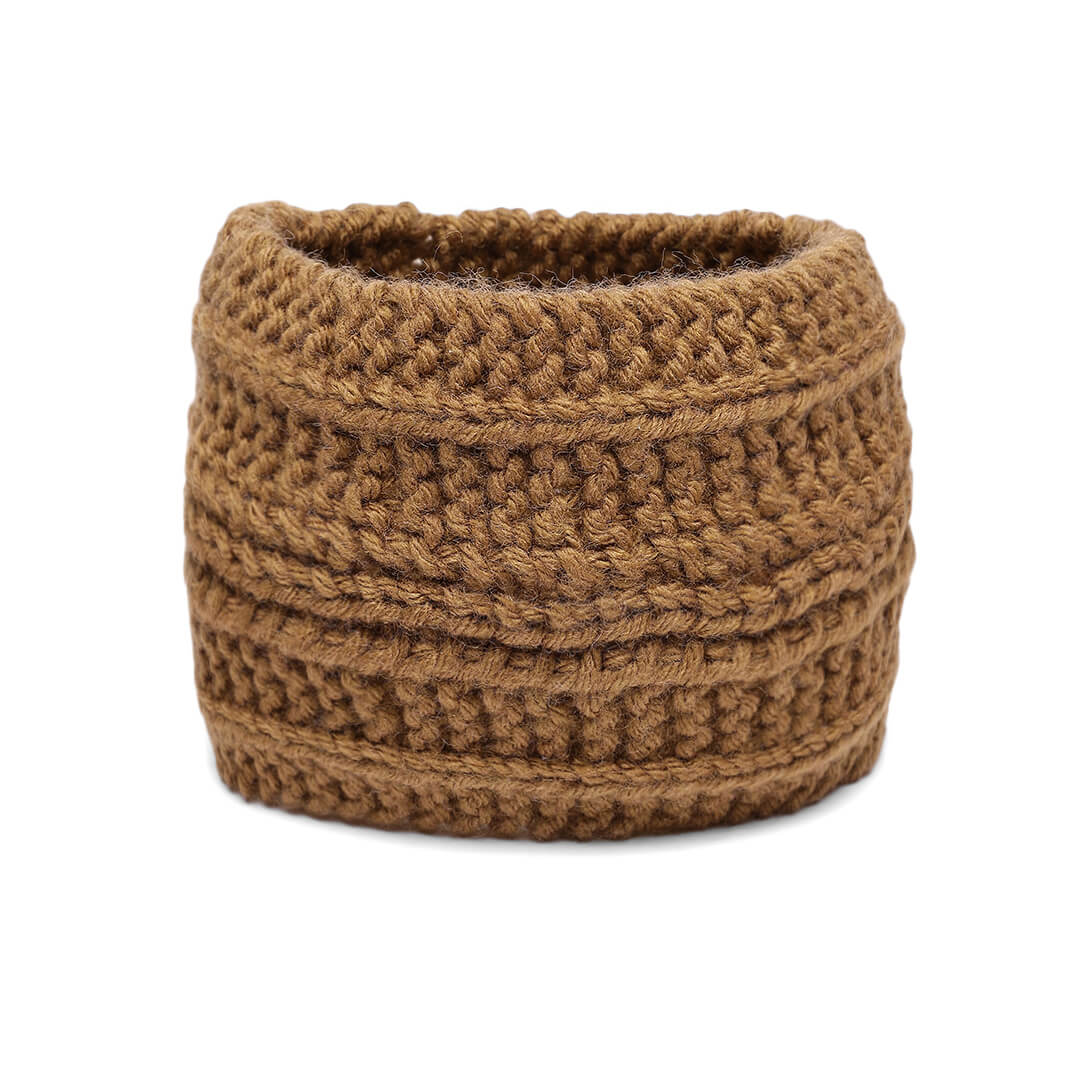 Hand Knitted Woolen Designer Headband - Brown 10679