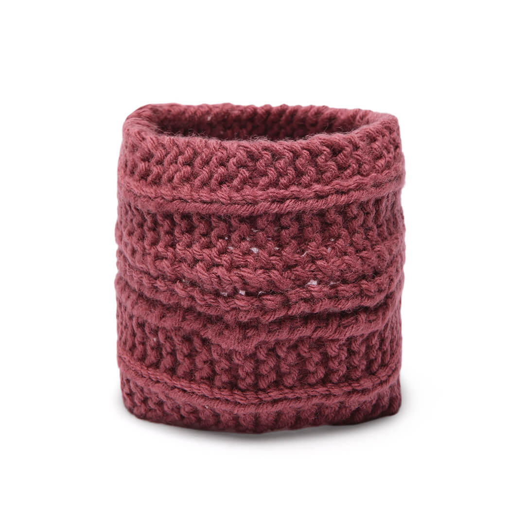 Hand Knitted Woolen Designer Headband - Mauve 10681