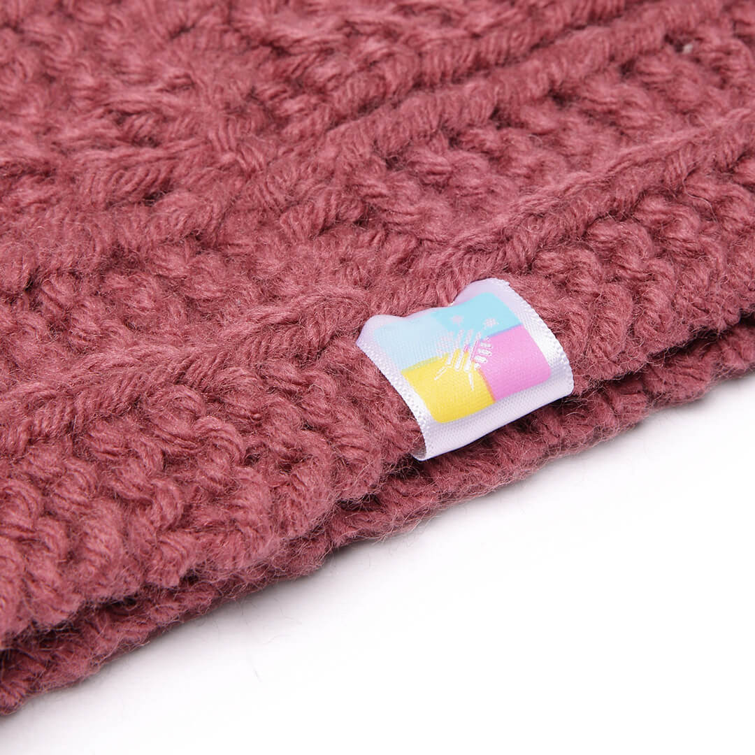 Hand Knitted Woolen Designer Headband - Mauve 10681
