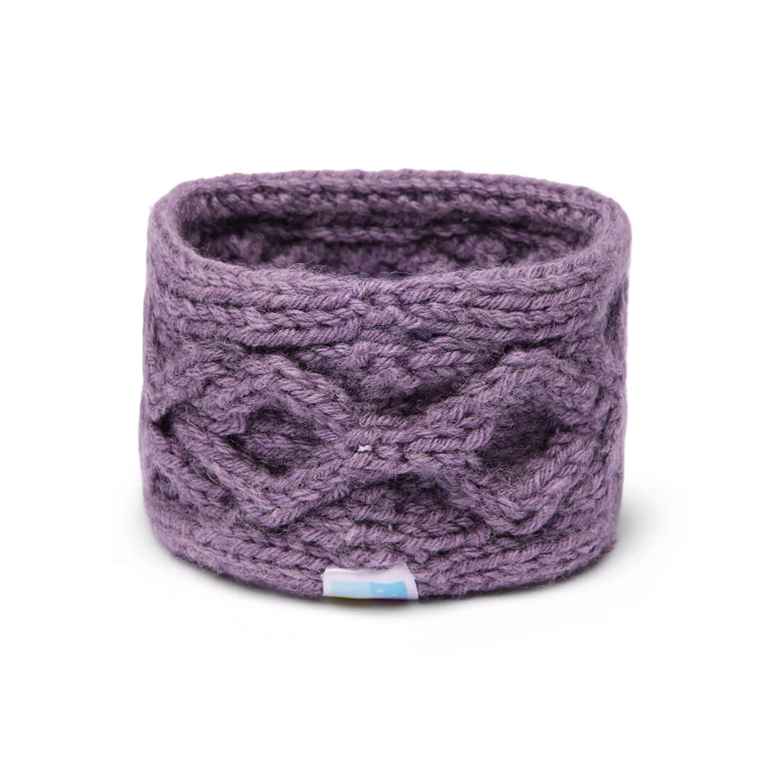 Hand Knitted Woolen Designer Headband - Purple Haze 10684
