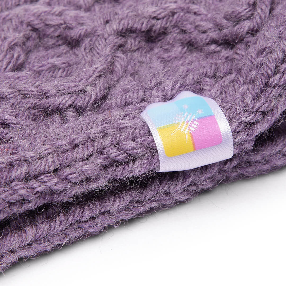 Hand Knitted Woolen Designer Headband - Purple Haze 10684