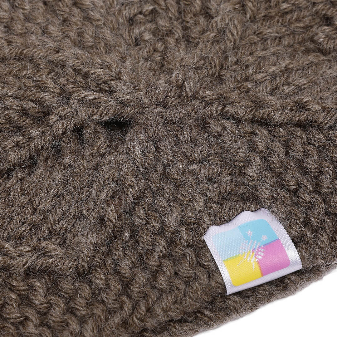 Hand Knitted Woolen Designer Headband - Brown 10686