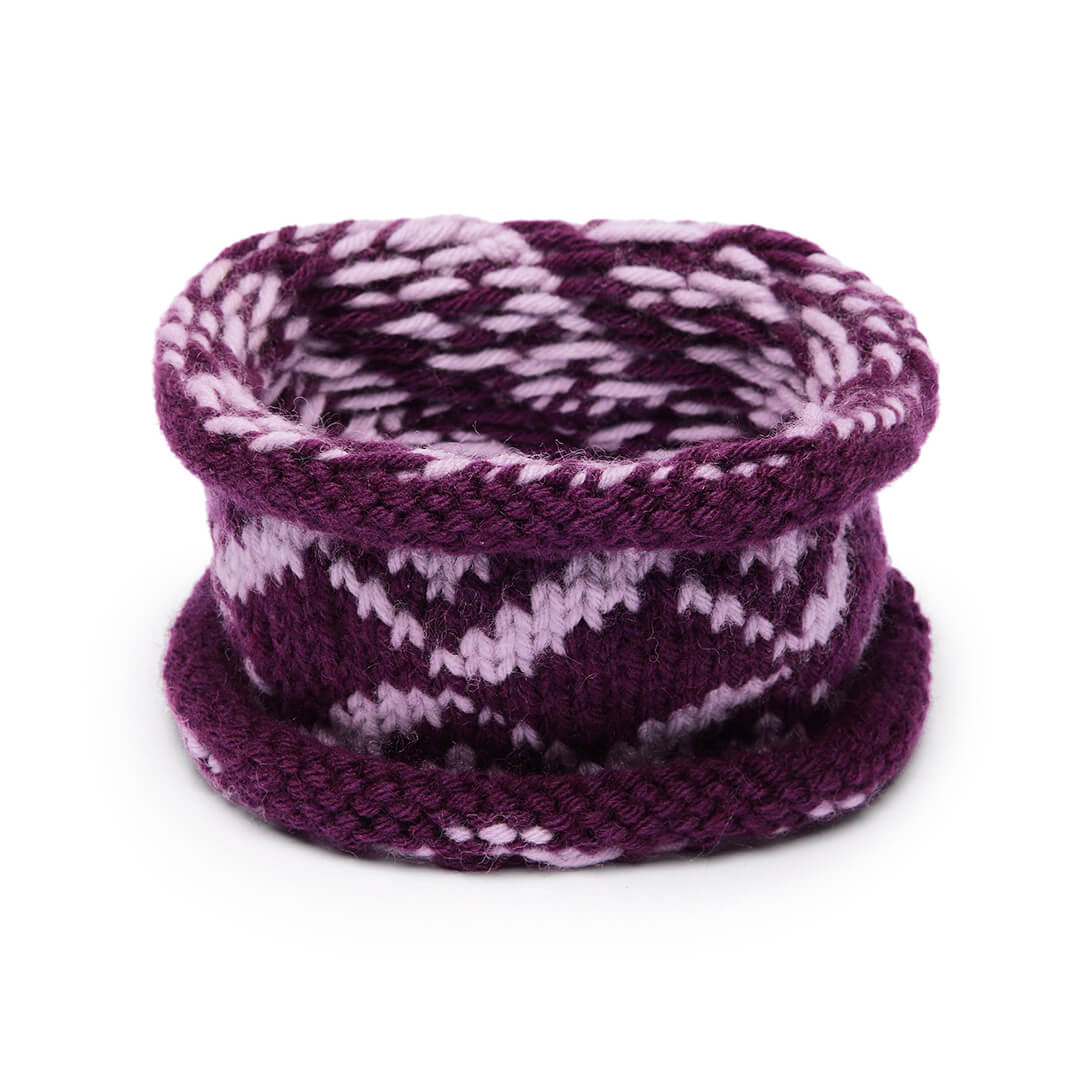 Hand Knitted Woolen ZigZag Design Headband - Violet 10689