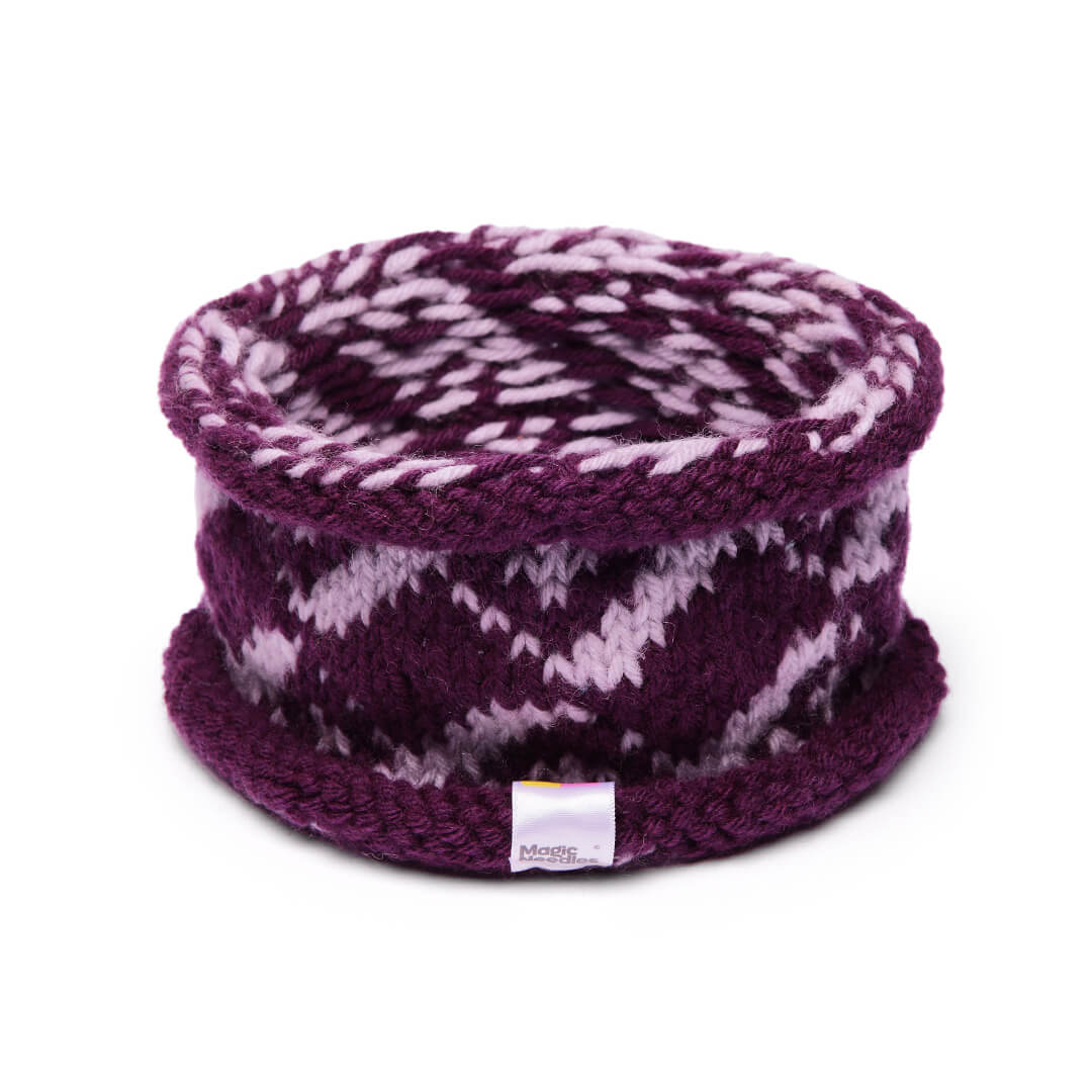 Hand Knitted Woolen ZigZag Design Headband - Violet 10689